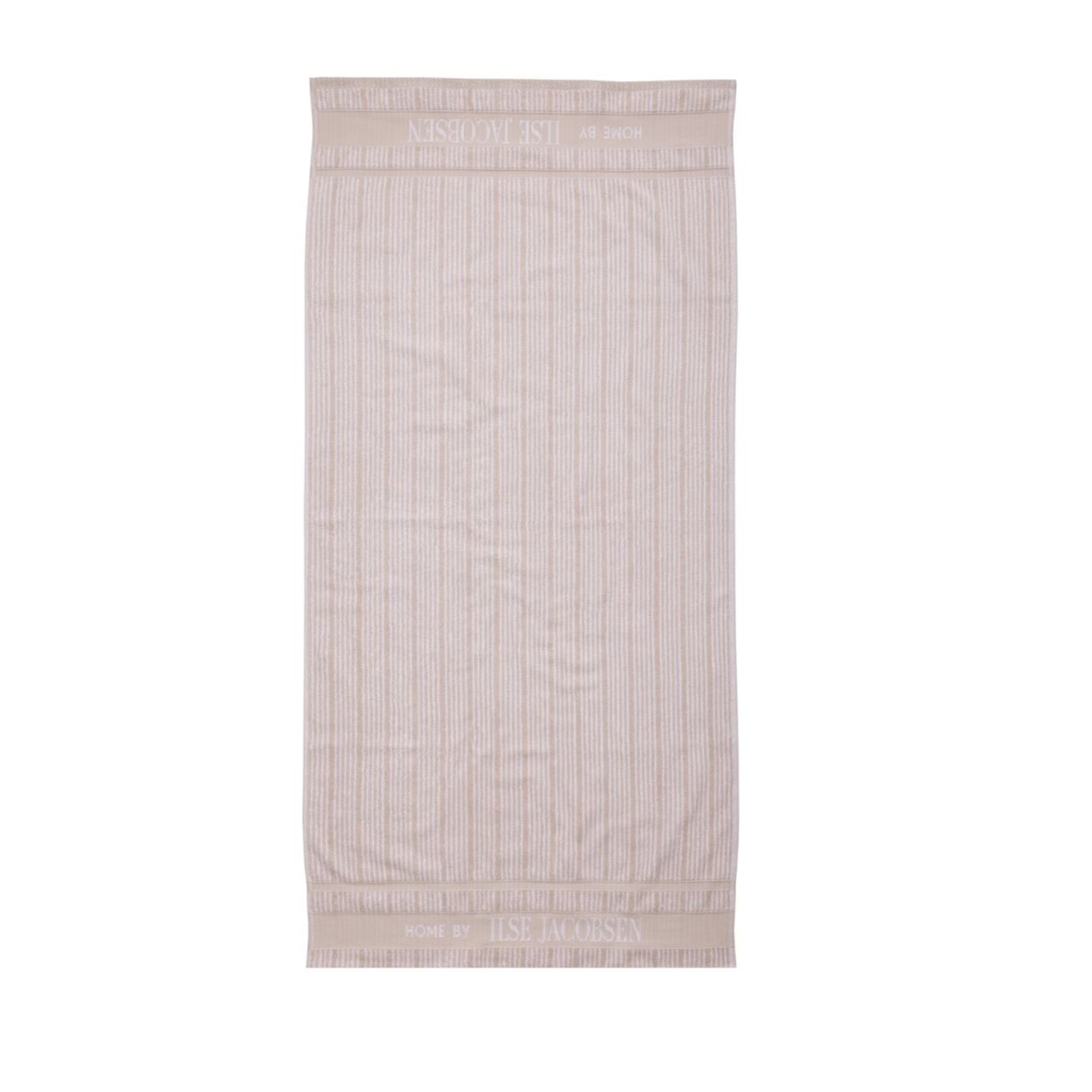 Håndklæde 2 stk 50x100 cm sand/beige striber
